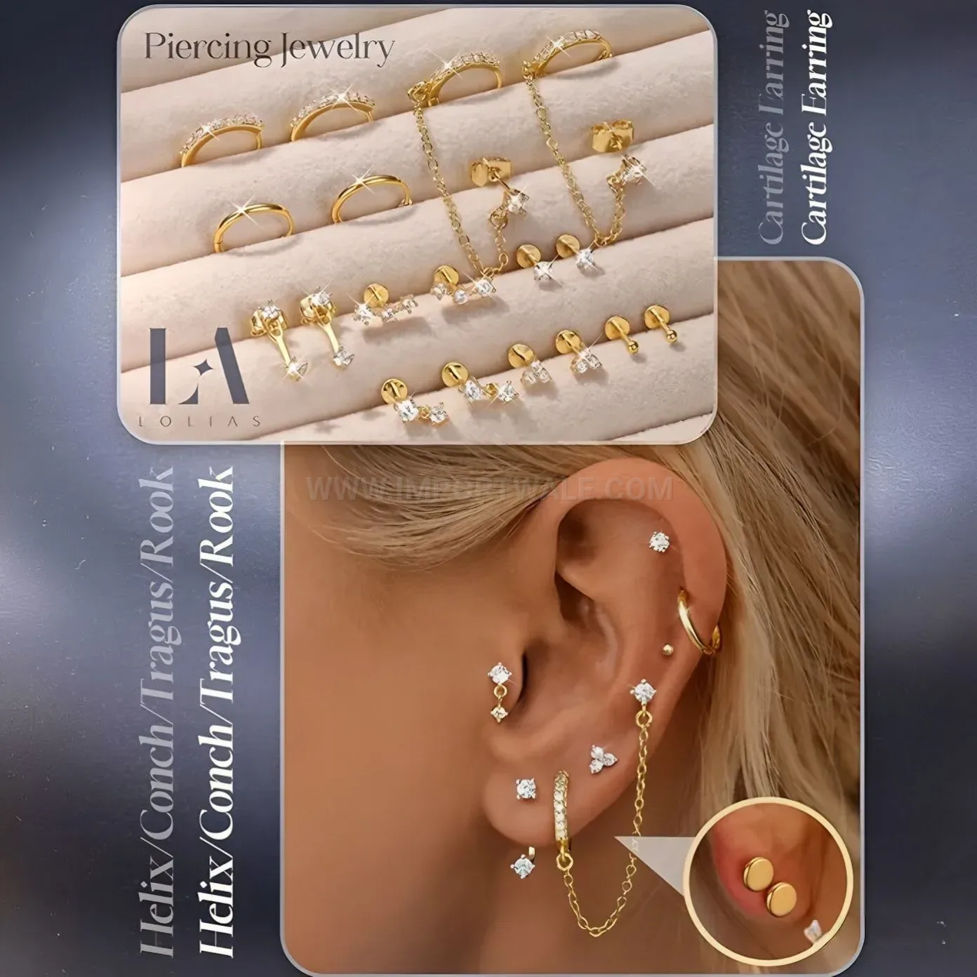 Classic Geometric Titanium Steel Piercing Hoop Earring Set