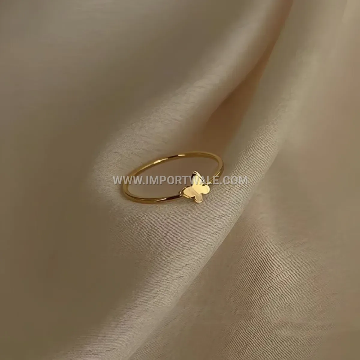 Double Layer Butterfly Stainless Steel Band Ring