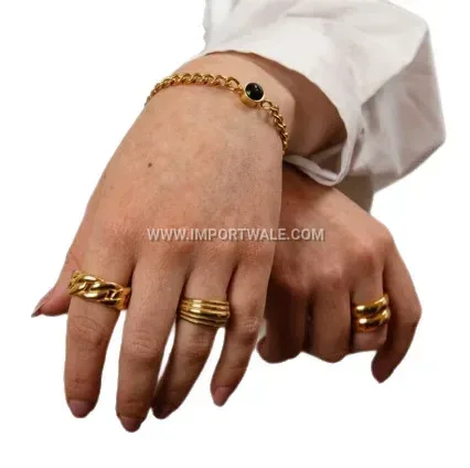 Vintage Inspired Stainless Steel Chain Link Ring