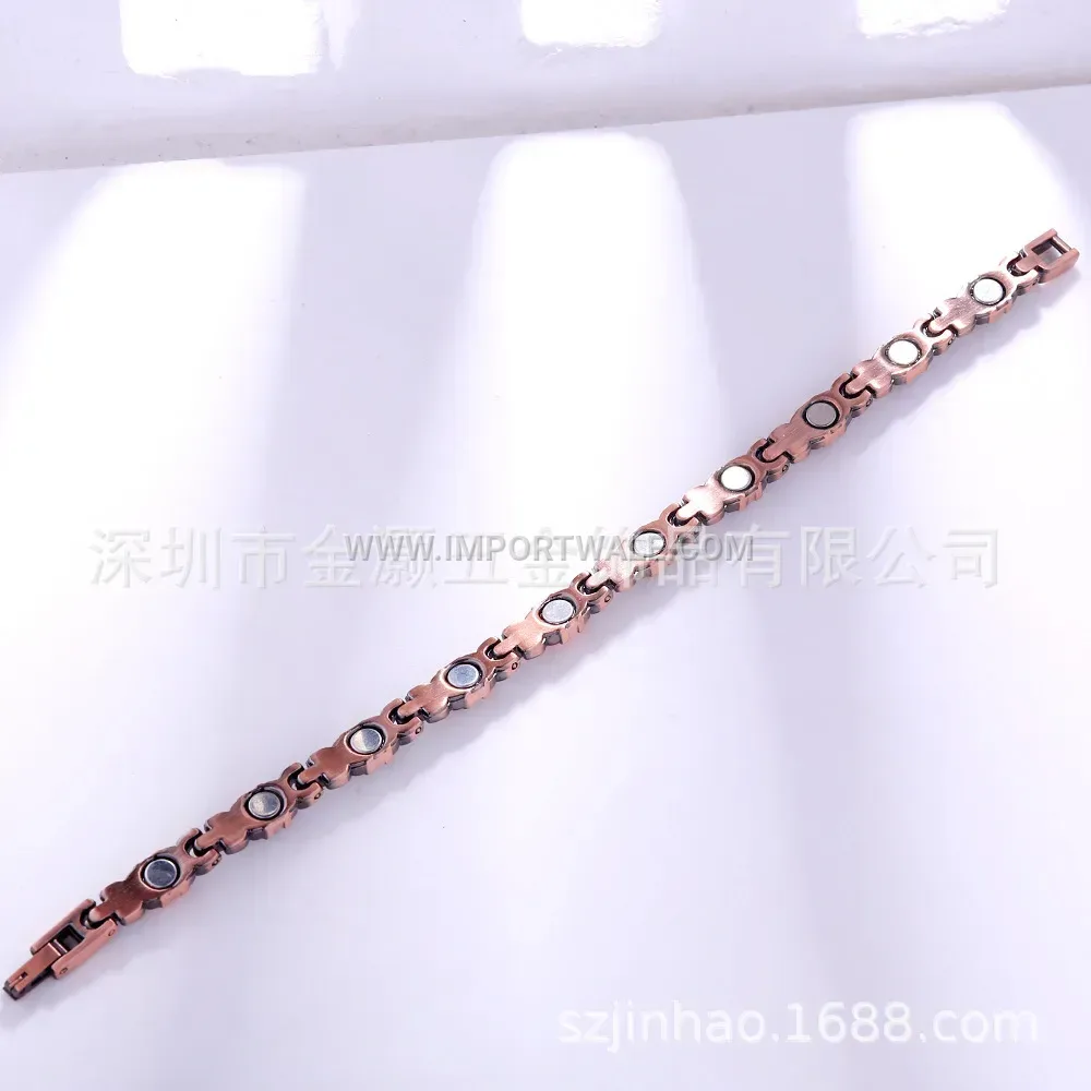 Vintage Red Copper Alloy Magnetic Therapy Bracelet