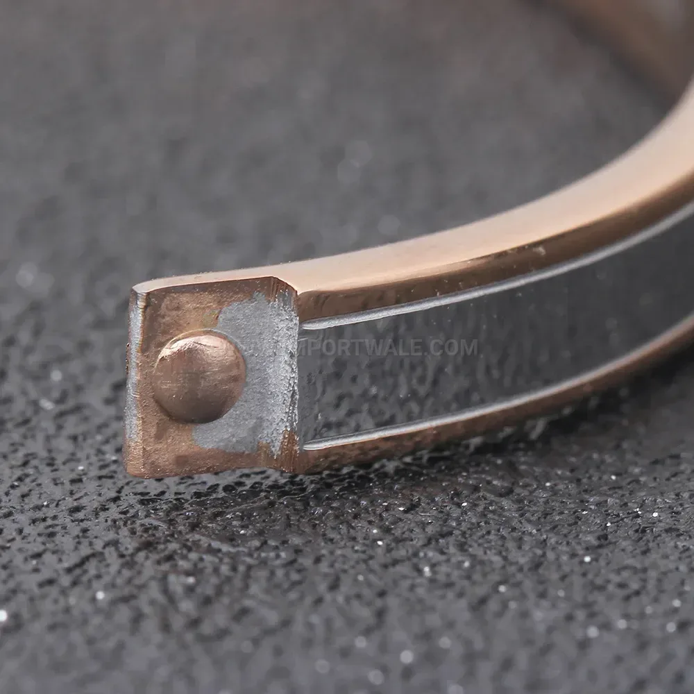 Premium Stainless Steel Zircon Letter Bangle Bracelet