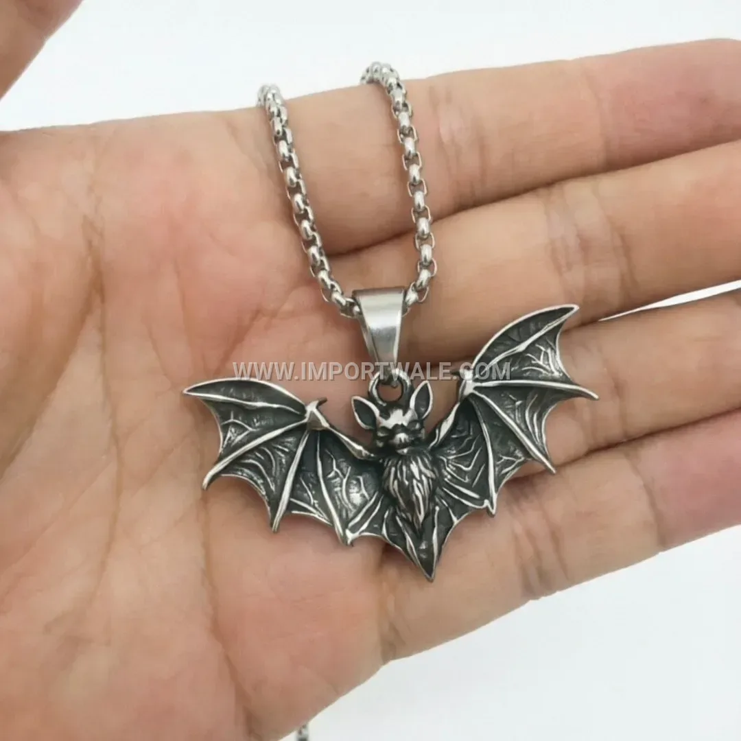 Dark Gothic Bat Titanium Steel Pendant