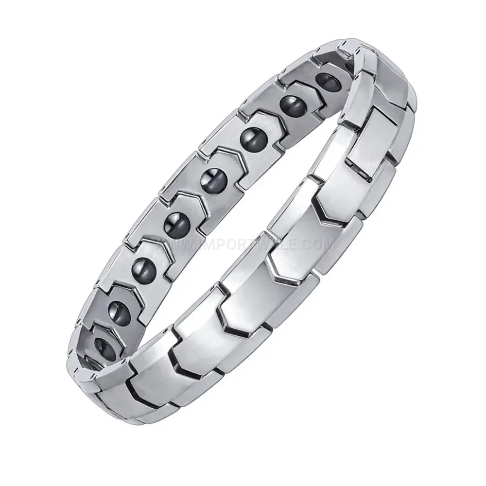 Men's Bold Stainless Steel Magnetic Band Bracelet