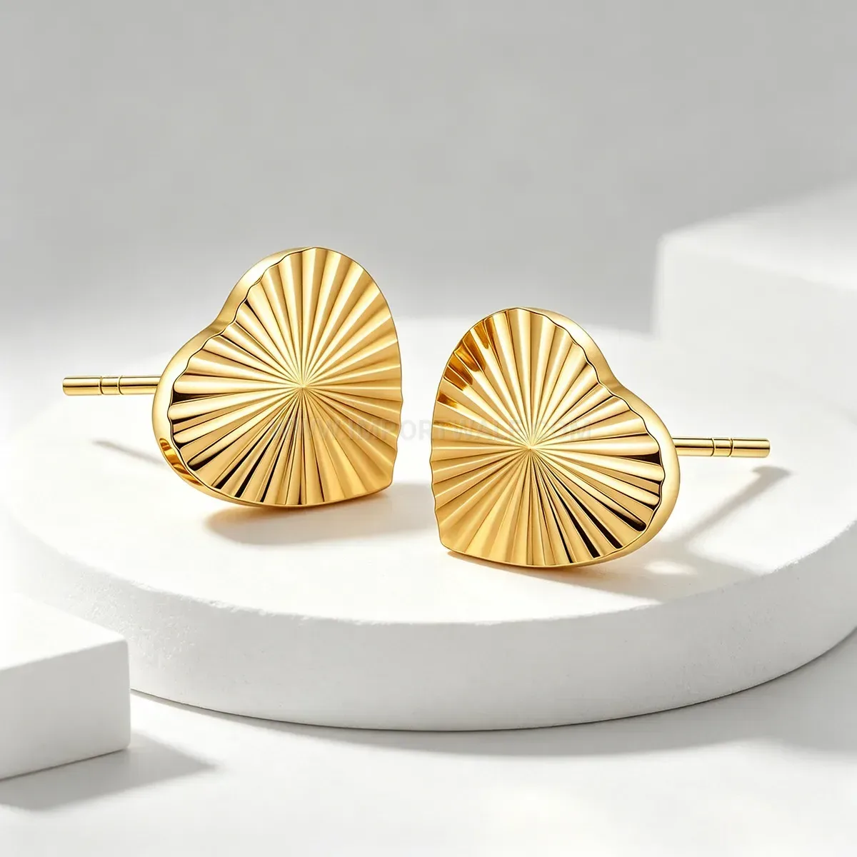 Textured Heart Stainless Steel Stud Earrings