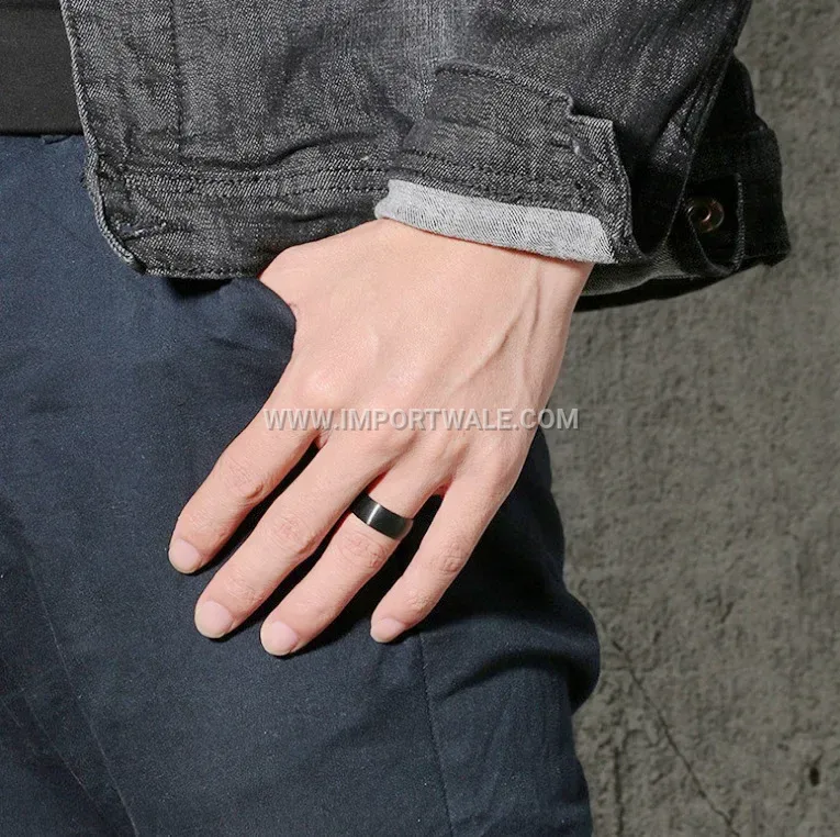 Matte Brushed Stainless Steel 8mm Arc Band Ring