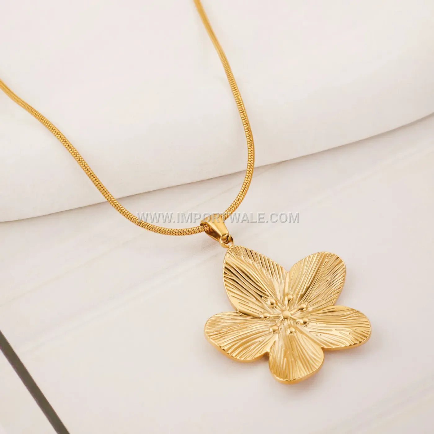 Elegantly Plated Stainless Steel Snake Chain Long Pendant Necklace
