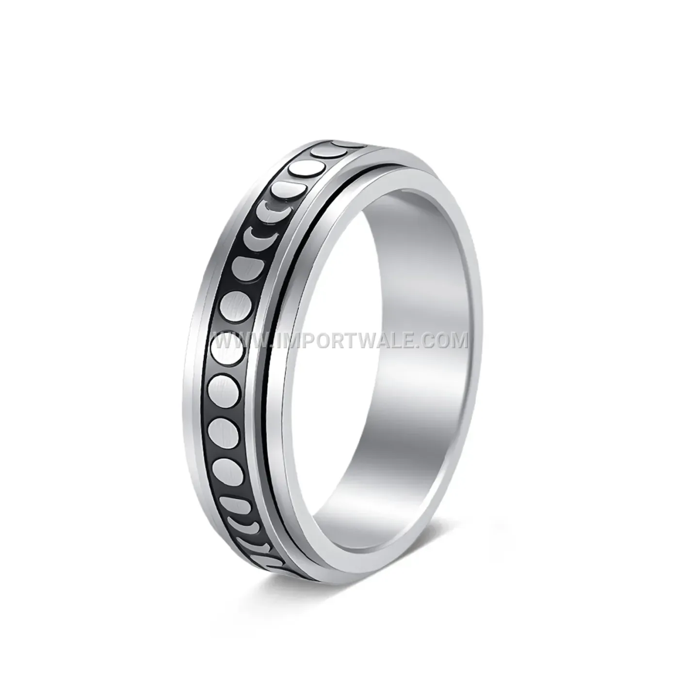 Rotating Stress Relief Stainless Steel Spinner Wedding Band