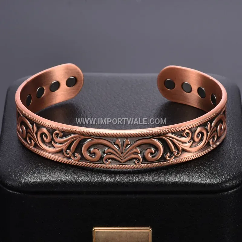 Vintage Antique Red Copper Energy Magnetic Cuff Bracelet
