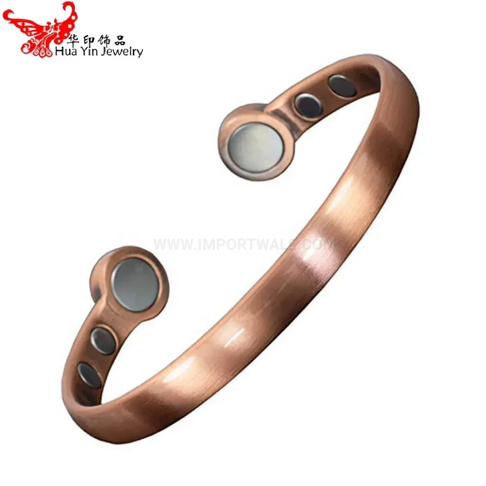 Vintage Red Copper Adjustable Open Cuff Magnetic Energy Bracelet