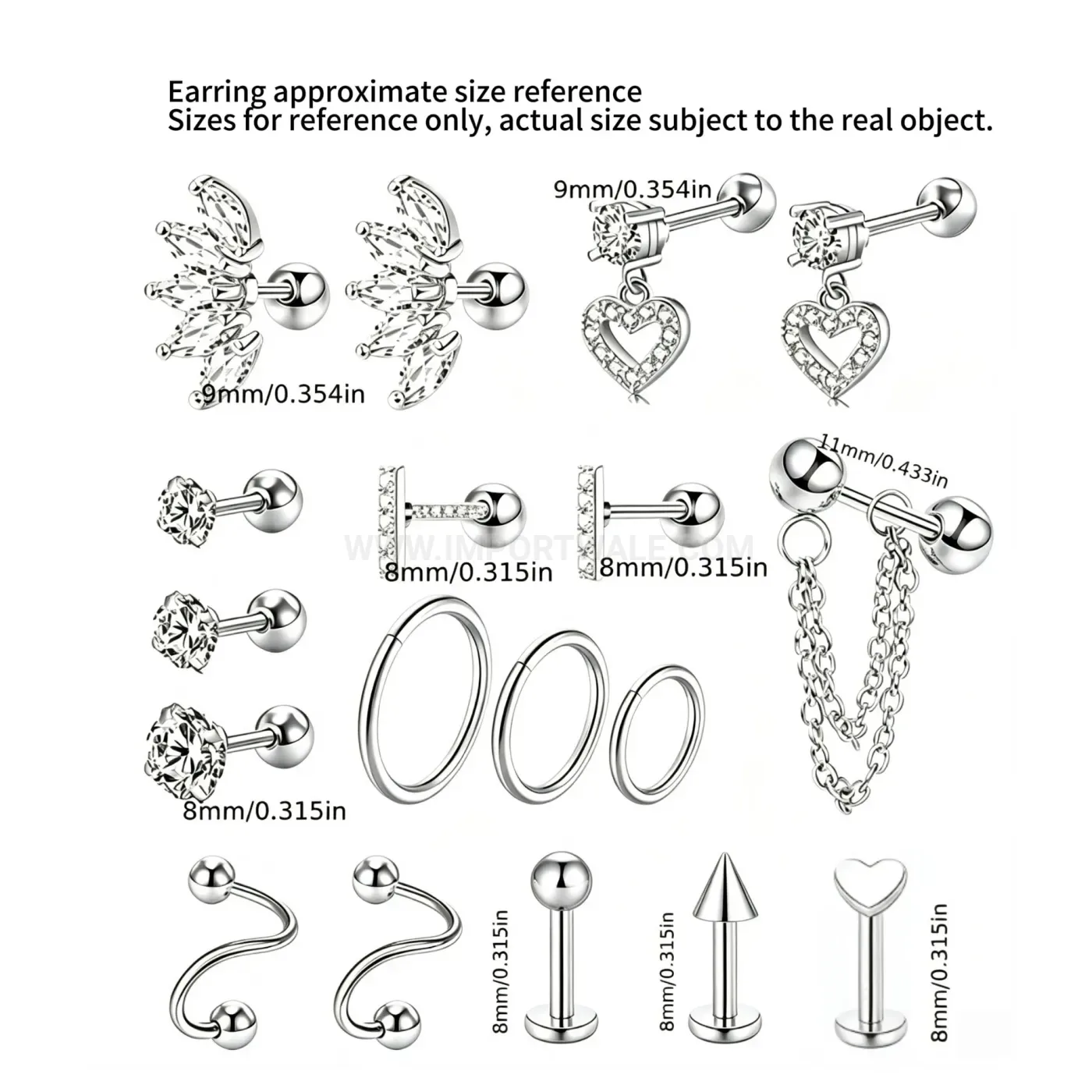Bold Cubic Zirconia Stainless Steel Piercing Nose Ring