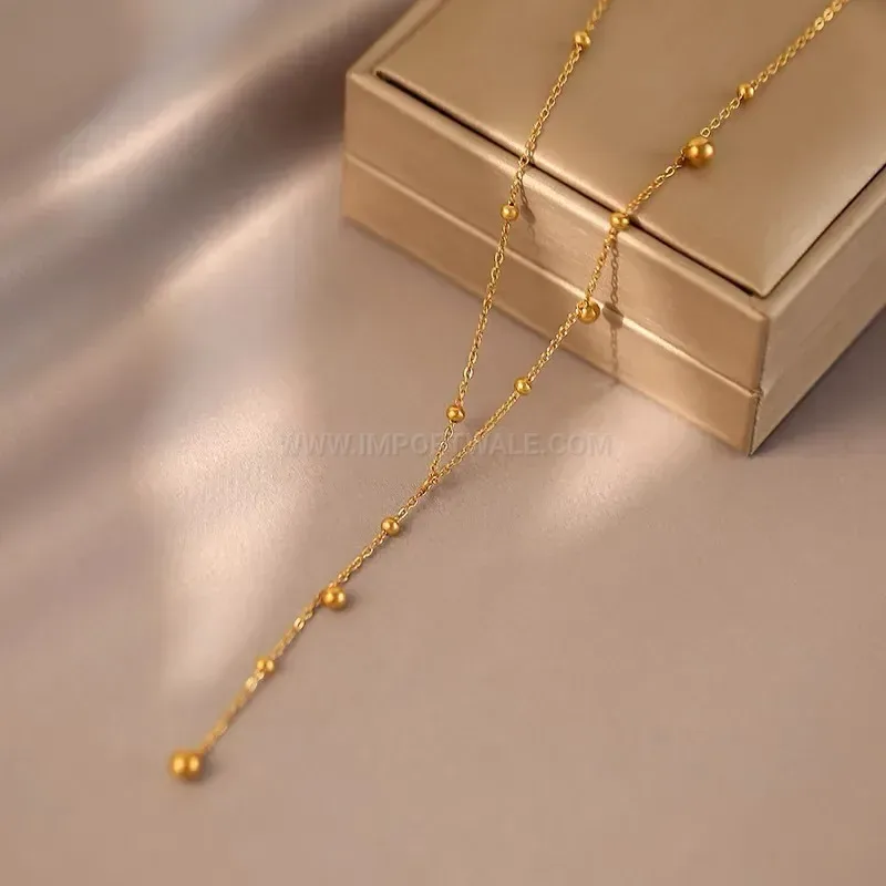 Titanium Steel Tassel Pendant Jewelry Set