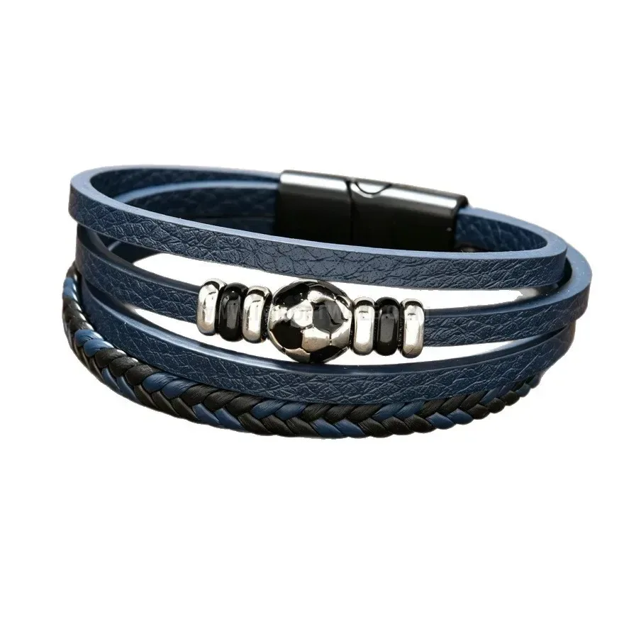 Elegant Multi Layer Braided Leather Band with Magnetic Fastener