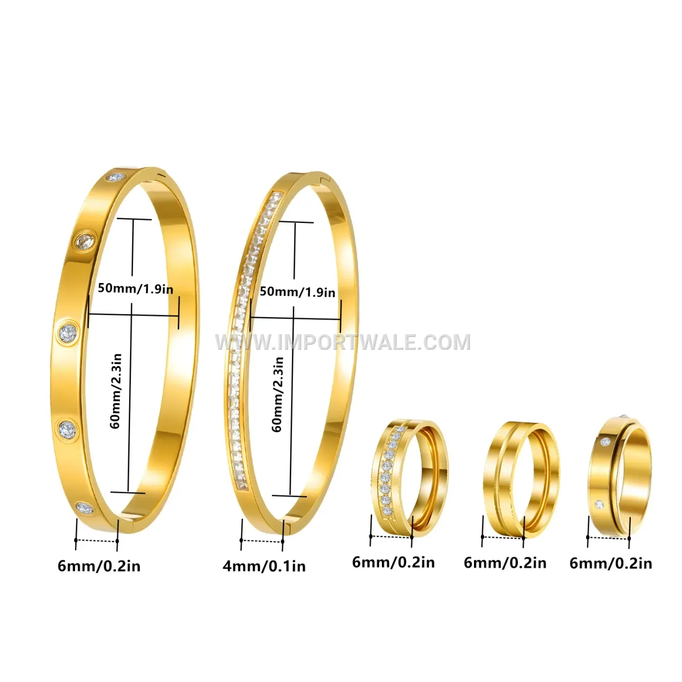 Crystal Accent Stainless Steel Jewelry Set