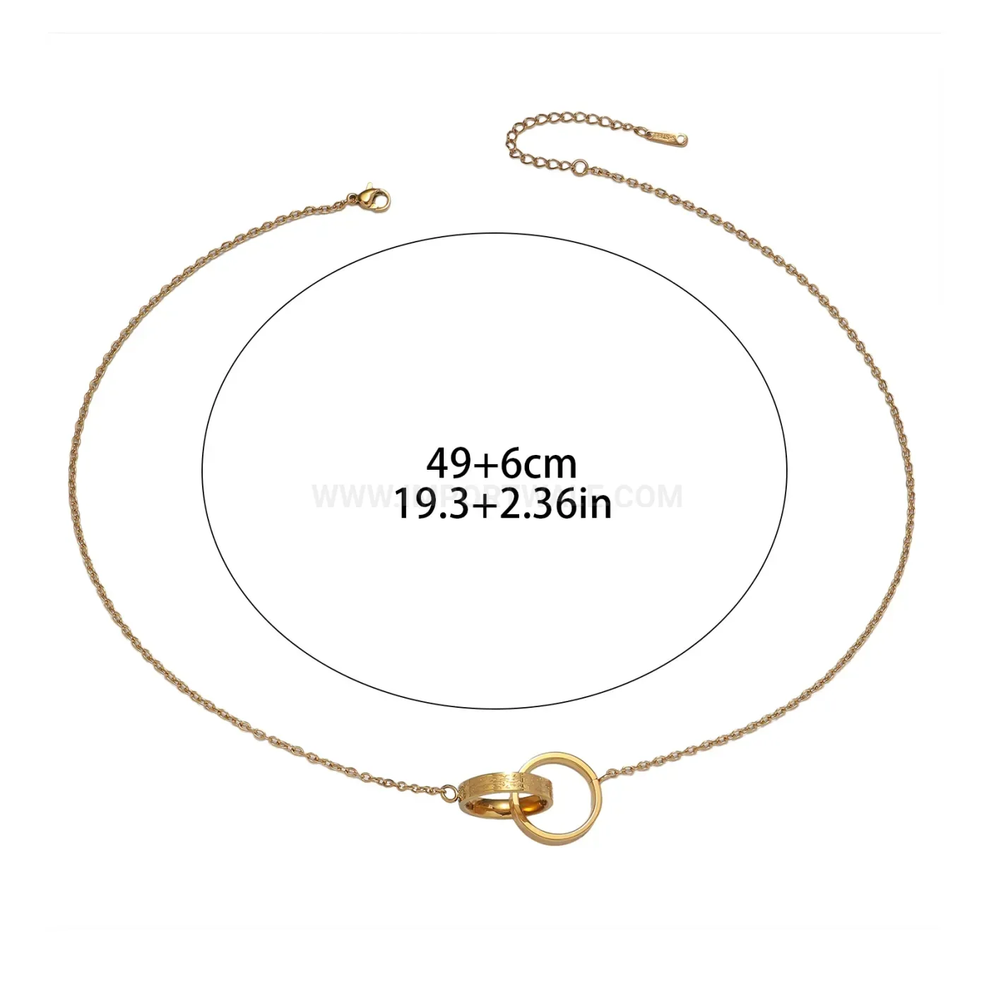 Modern 18K Gold Plated Stainless Steel Arabic Script Pendant Necklace