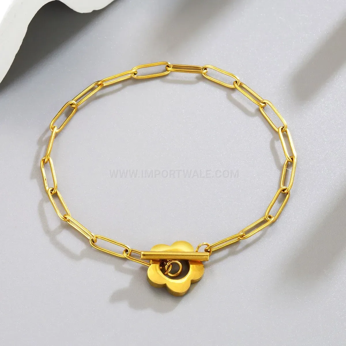 Gold Plated Stainless Steel Daisy Floral Jewelry Set