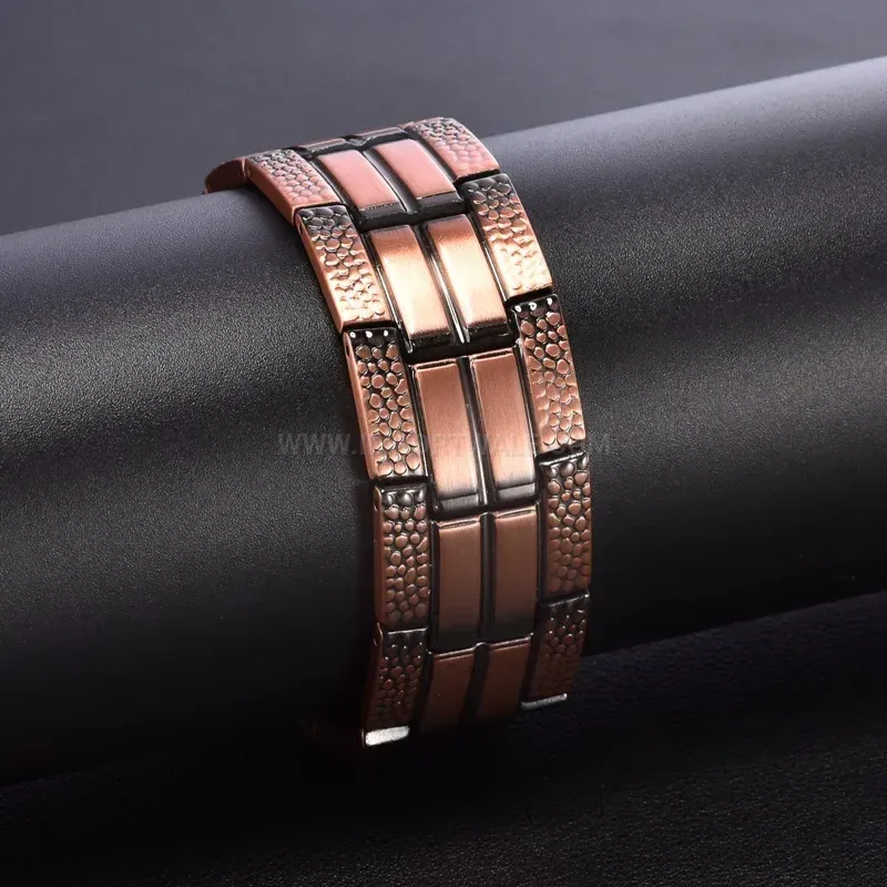 Fashion Vintage Triple-Row Red Copper Magnetic Bio Bracelet