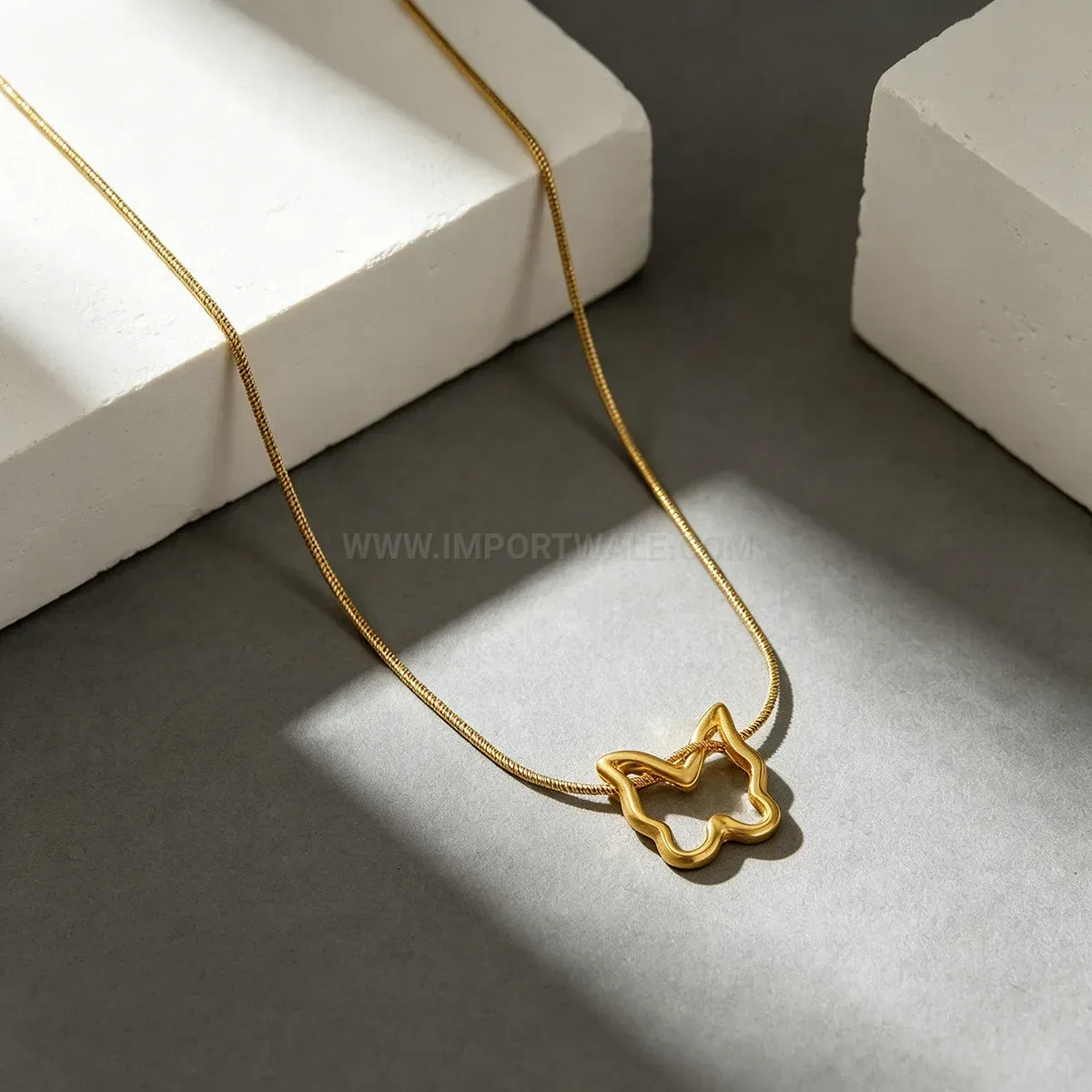 Elegant Delicate Cutout Butterfly Titanium Steel Pendant Necklace