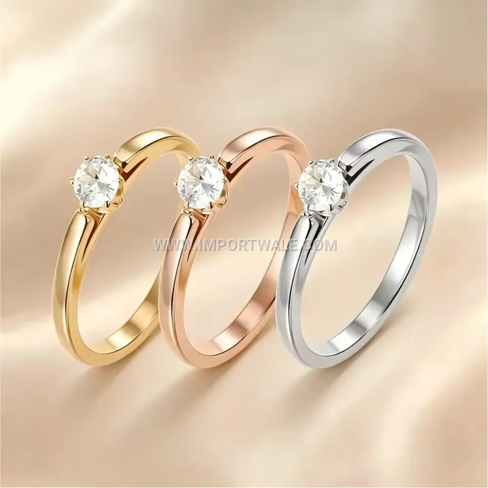 Stainless Steel Pavé Zirconia Couple Band Ring