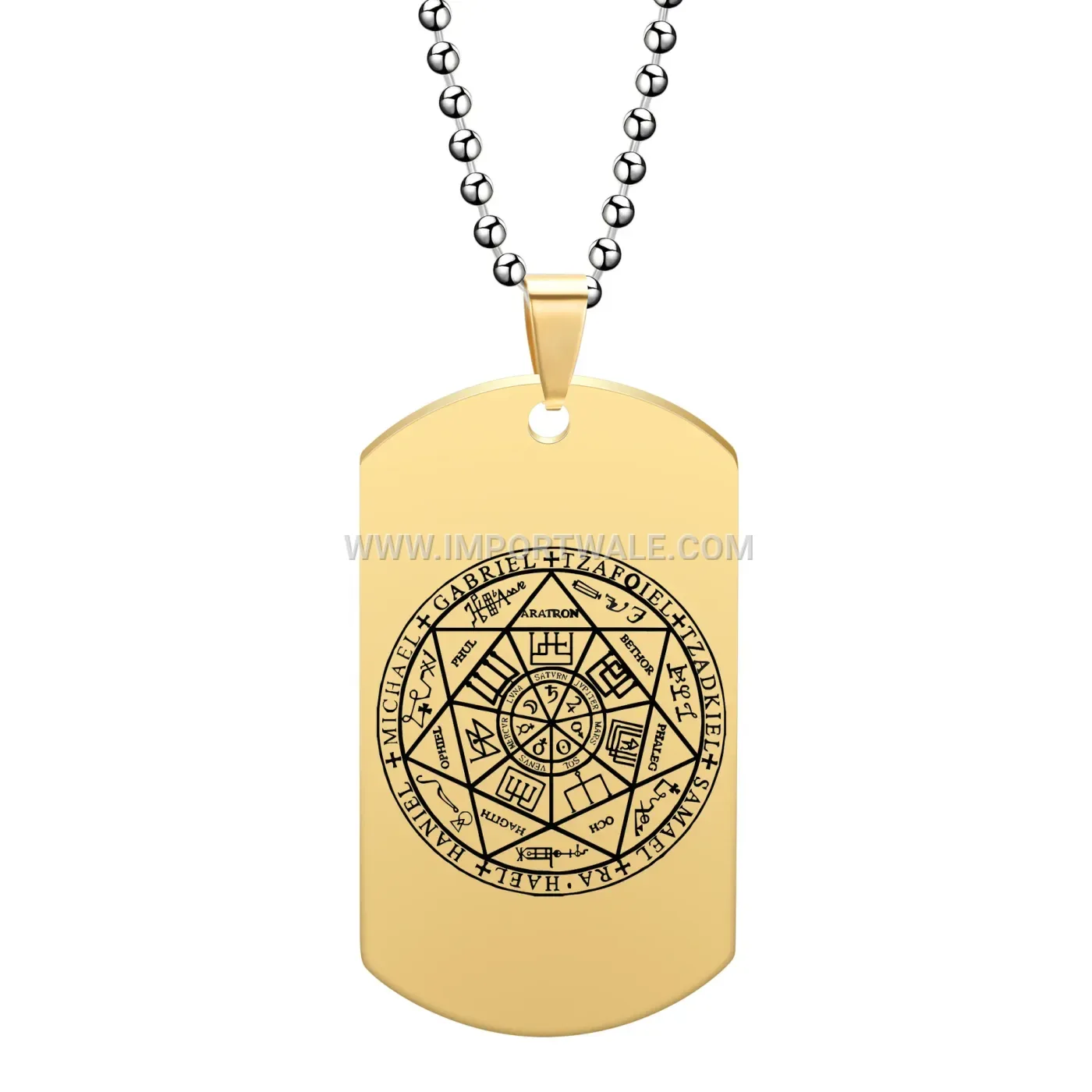 Stainless Steel Geometric Dog Tag Pendant Necklace