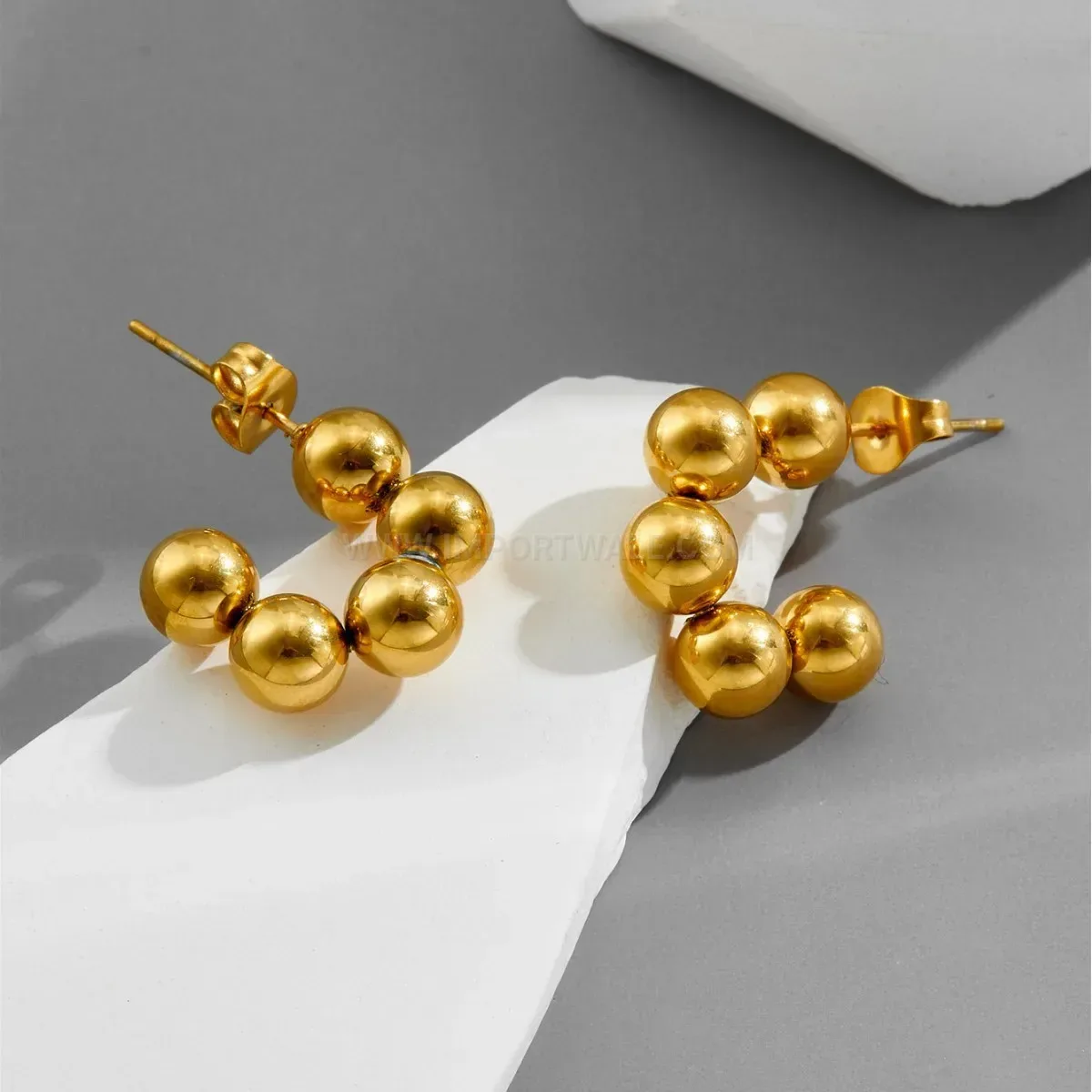 Sleek Titanium Steel Ball Drop Earrings
