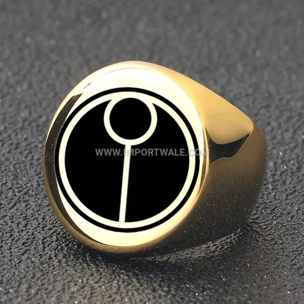 Minimalist Polished Stainless Steel Round Signet Ring