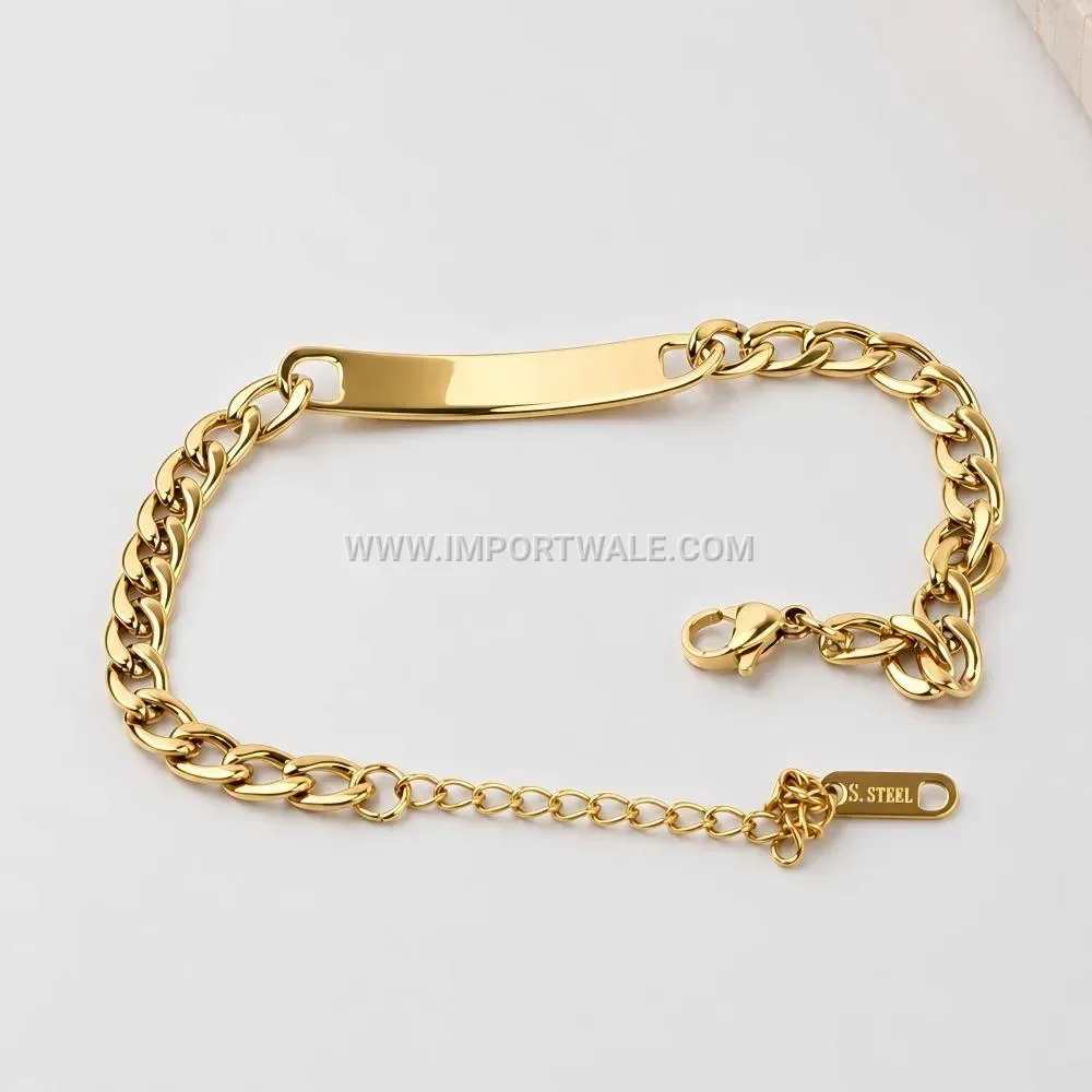 Polished 6mm Stainless Steel Cuban Curb Chain Bracelet