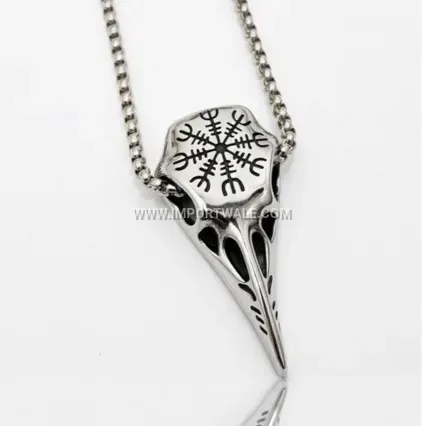 Punk Style Stainless Steel Crow Skull Pendant