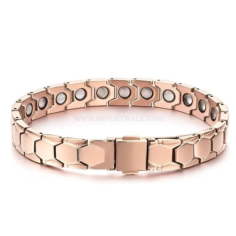 Rose Gold Stainless Steel Magnetic Bio Bracelet
