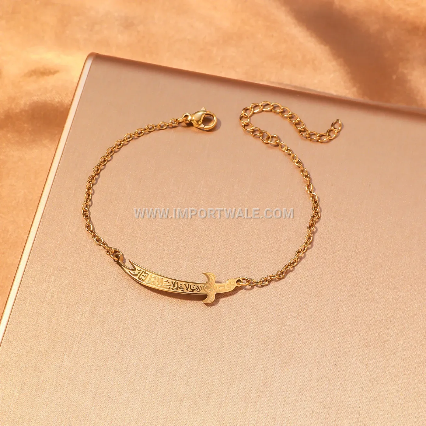 Stainless Steel Islamic Arabic Calligraphy Necklace and Bracelet Jewelry Set