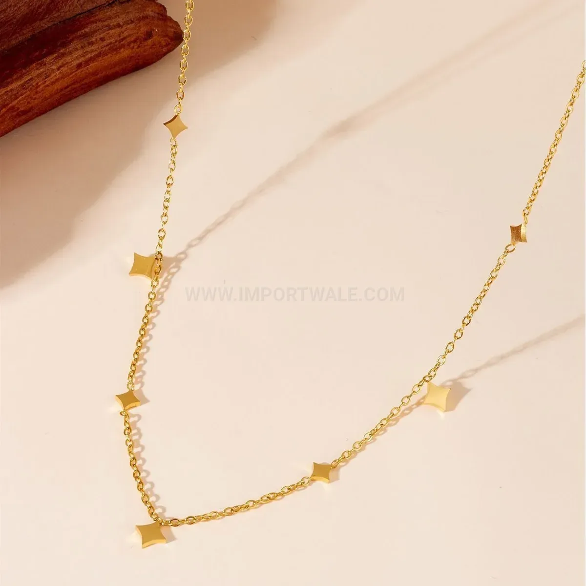 Elegant Geometric Heart Pendant Titanium Steel Gold Chain