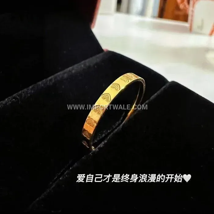 Delicate Gold Plated Stainless Steel Heart Ring