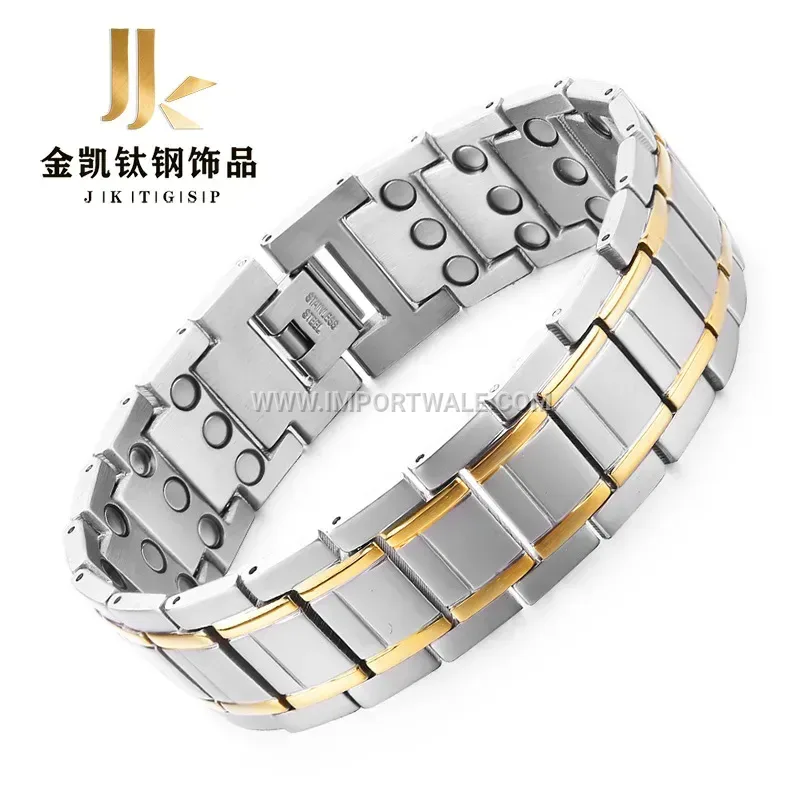 Men's Minimalist Geometric Titanium Steel Magnetic Bracelet