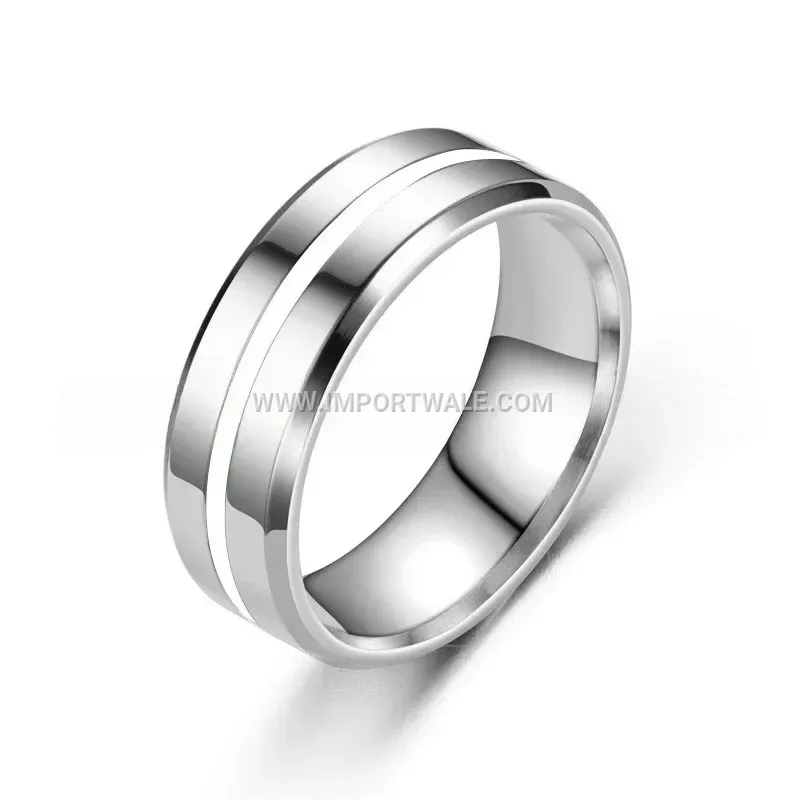 Unisex Stainless Steel Band with Natural Stone Setting