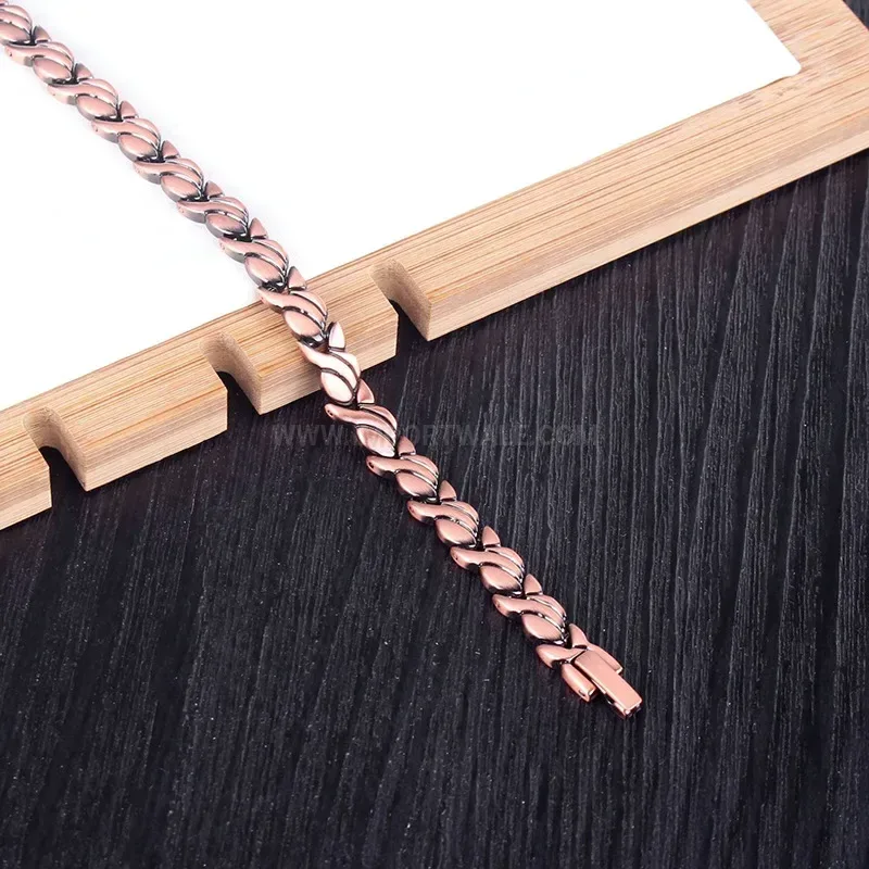 Bold Minimalist Pure Copper Swallow Charm Magnetic Bracelet