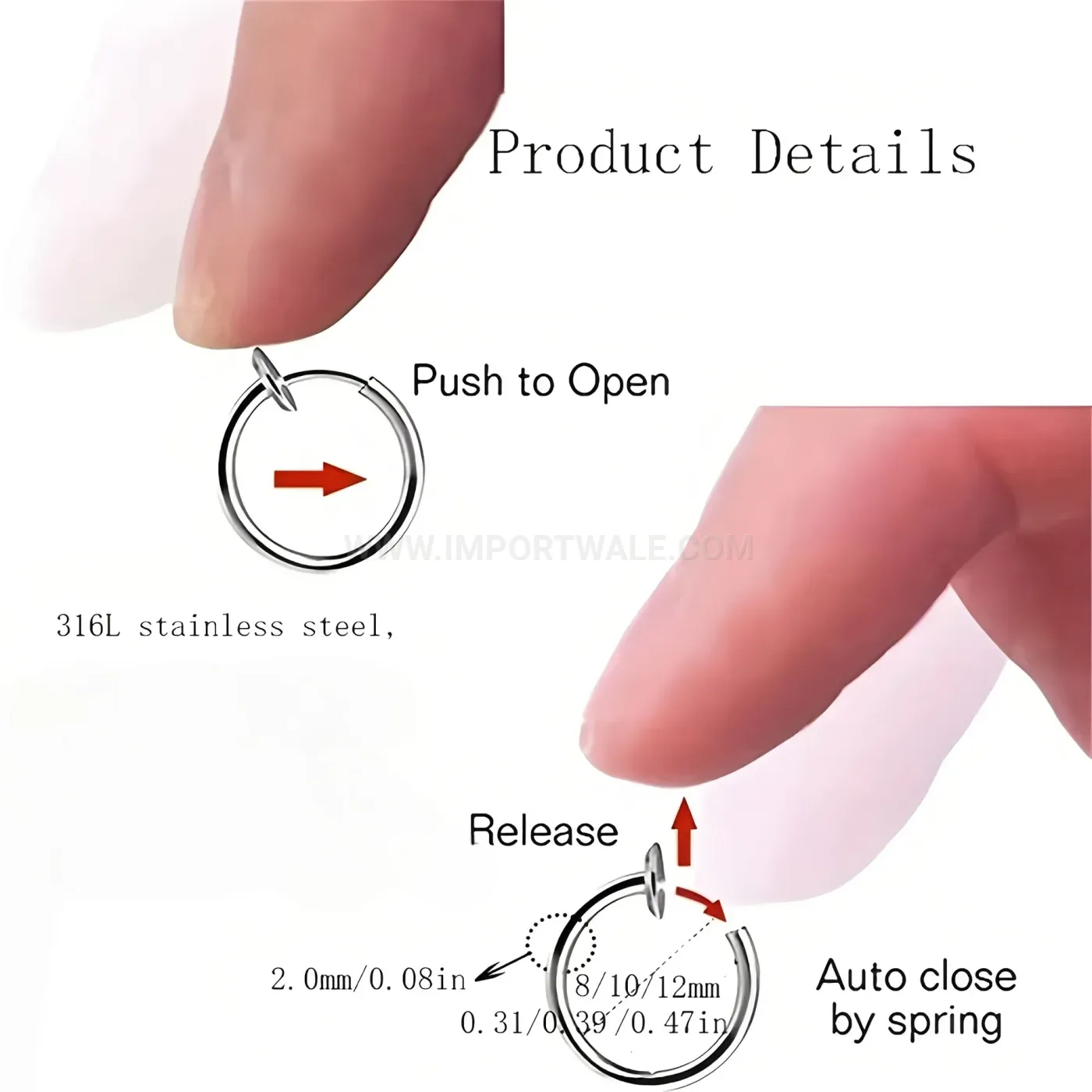 Trendy Stainless Steel Minimalist Geometric Hoop Piercing Earrings
