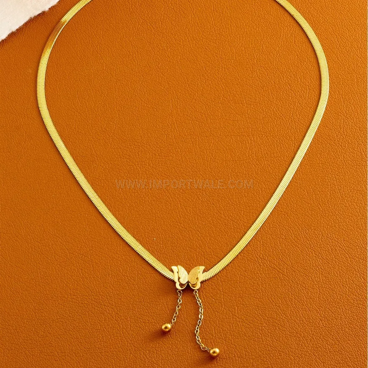 Bold Titanium Steel Butterfly Tassel Pendant Blade Chain Choker Necklace