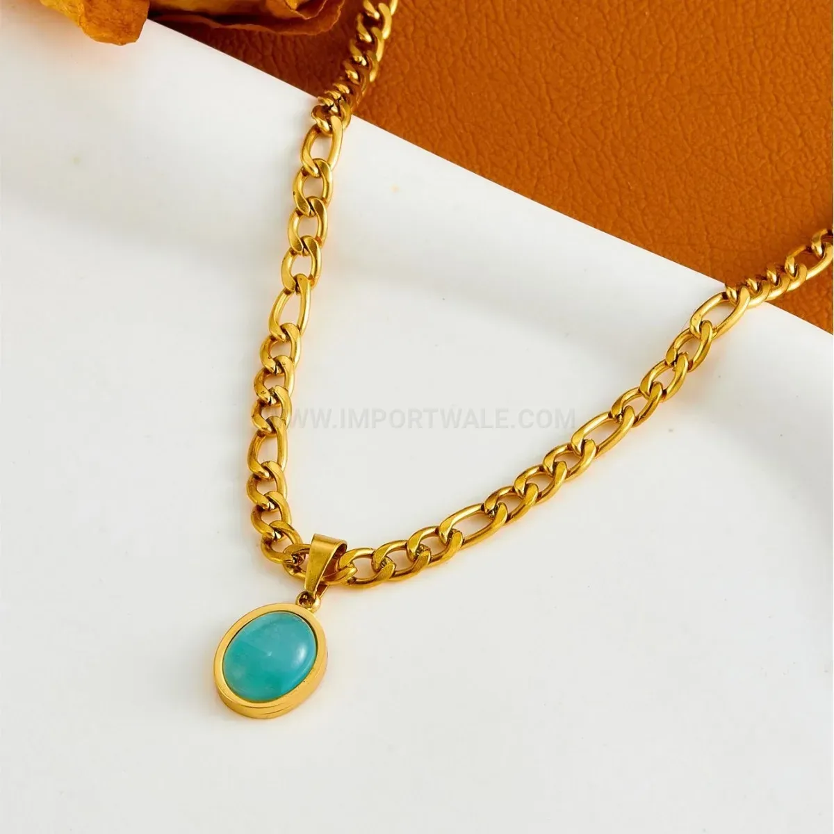 Chic French Style Cat Eye Pendant Titanium Steel Clavicle Necklace