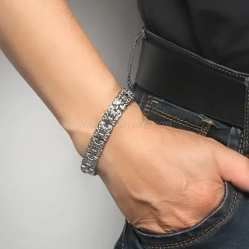 Classic Vintage Cross Titanium Steel Bio Magnetic Bracelet