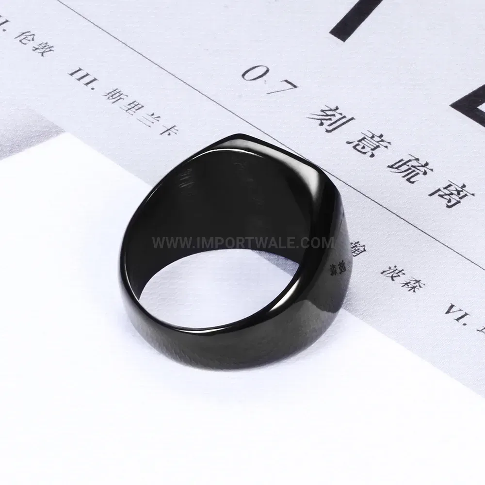 Trendy Black Laser Engraved Double Guitar Rock Stainless Steel Ring