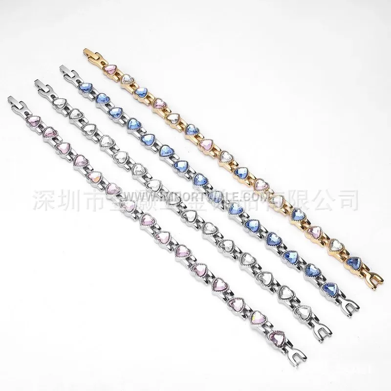Heart Shaped Titanium Steel Magnetic Charm Bracelet
