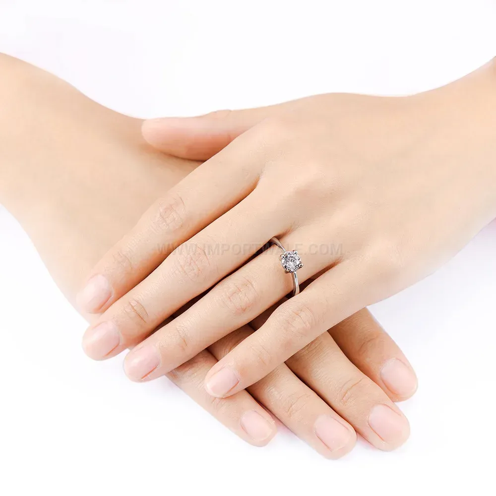 Designer Minimalist Zircon Accented Stainless Steel Band Ring