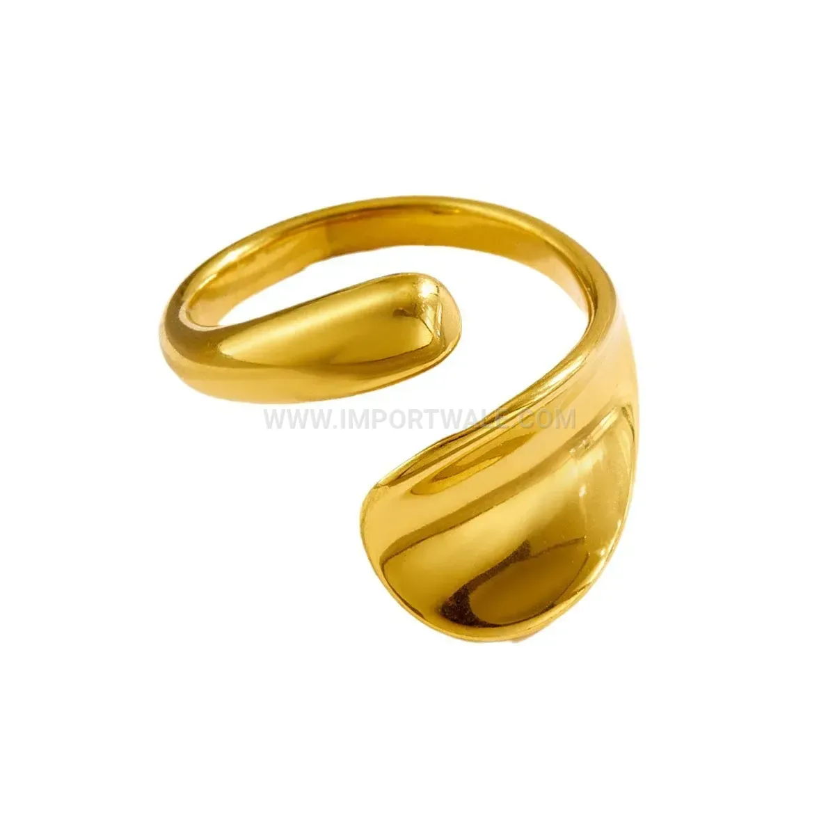 Irregular Smooth Plated Titanium Steel Open Ring