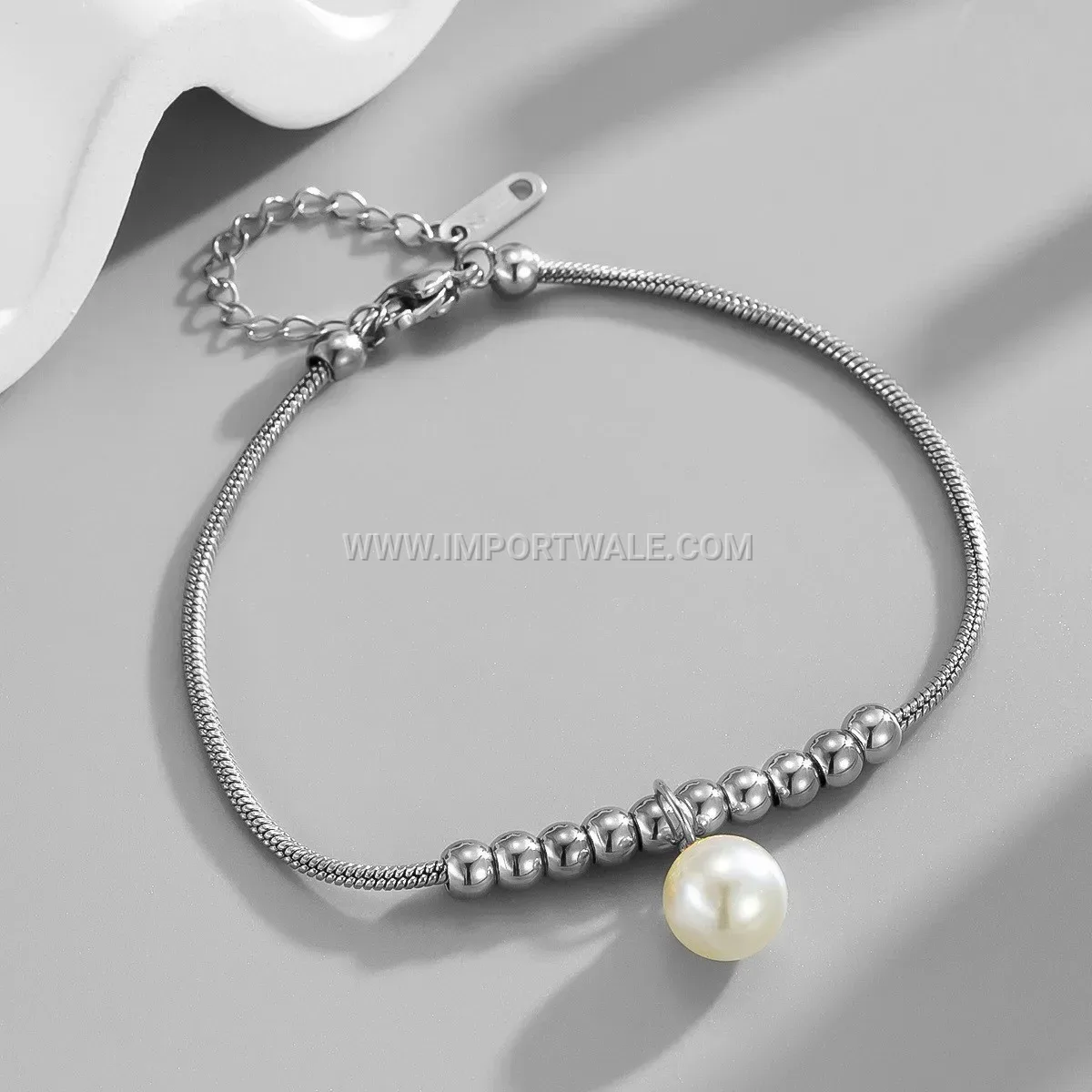 Minimalist Stainless Steel Bead Accent Anklet