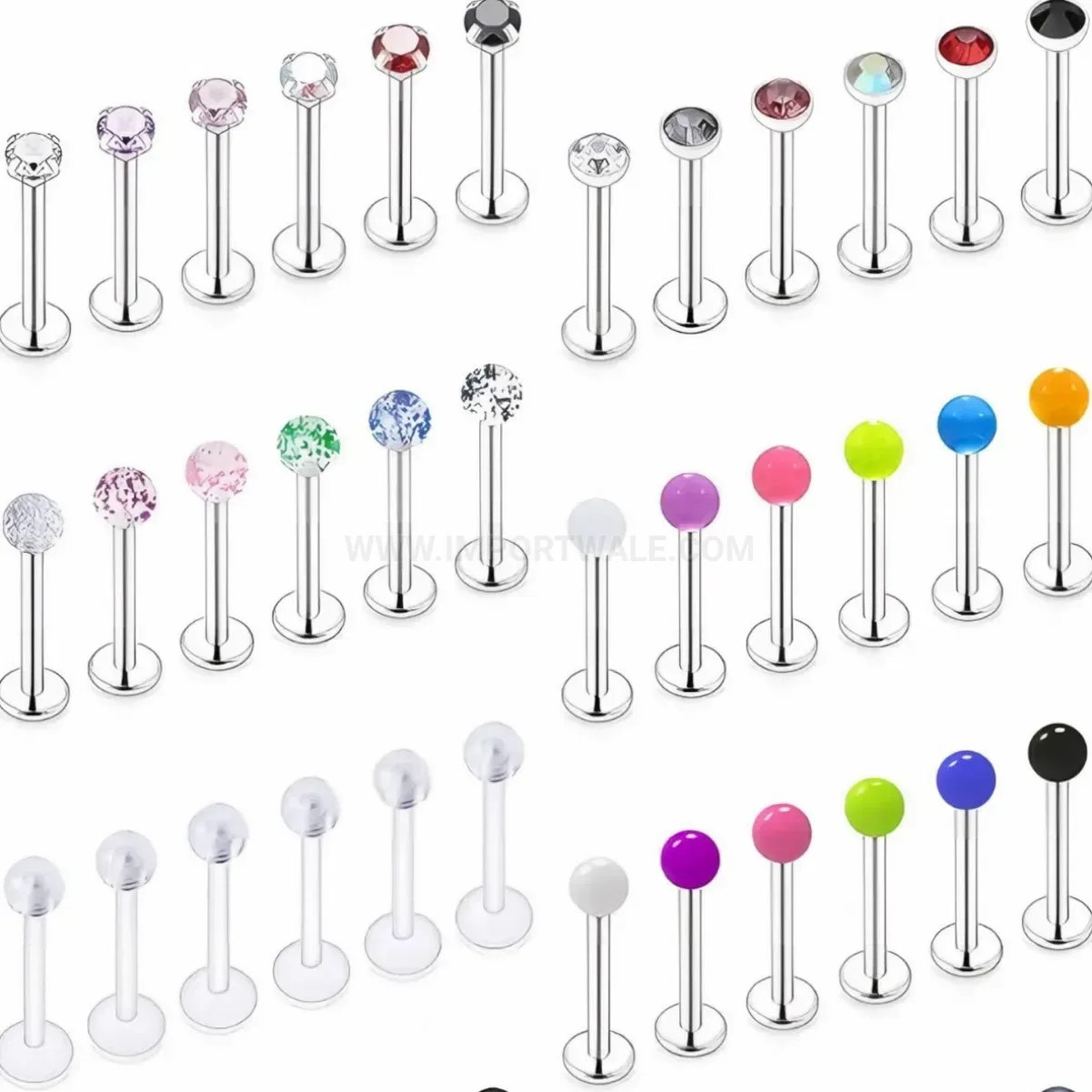 Modern Internally Threaded Ball Titanium Steel Labret Lip Piercing Stud