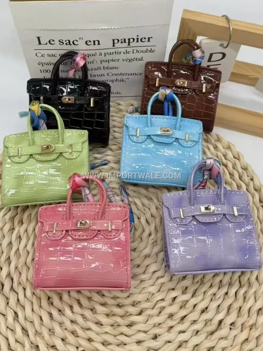Crocodile Pattern Leather Mini Bag Charm Ornament