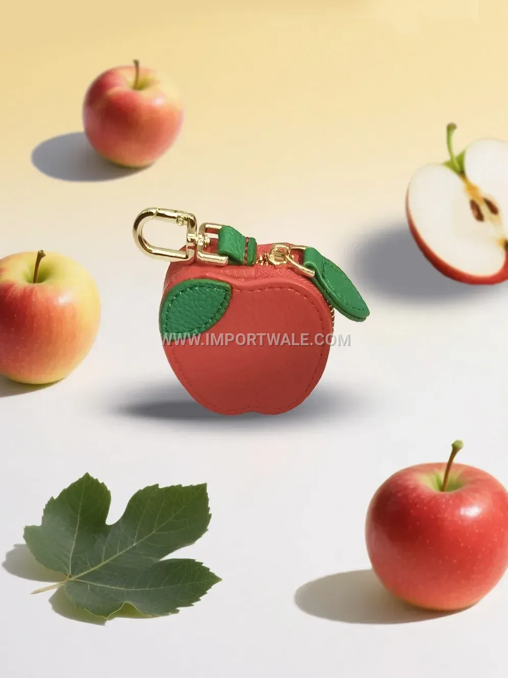 Fresh Fruit Leather Mini Pouch Keychain Charm