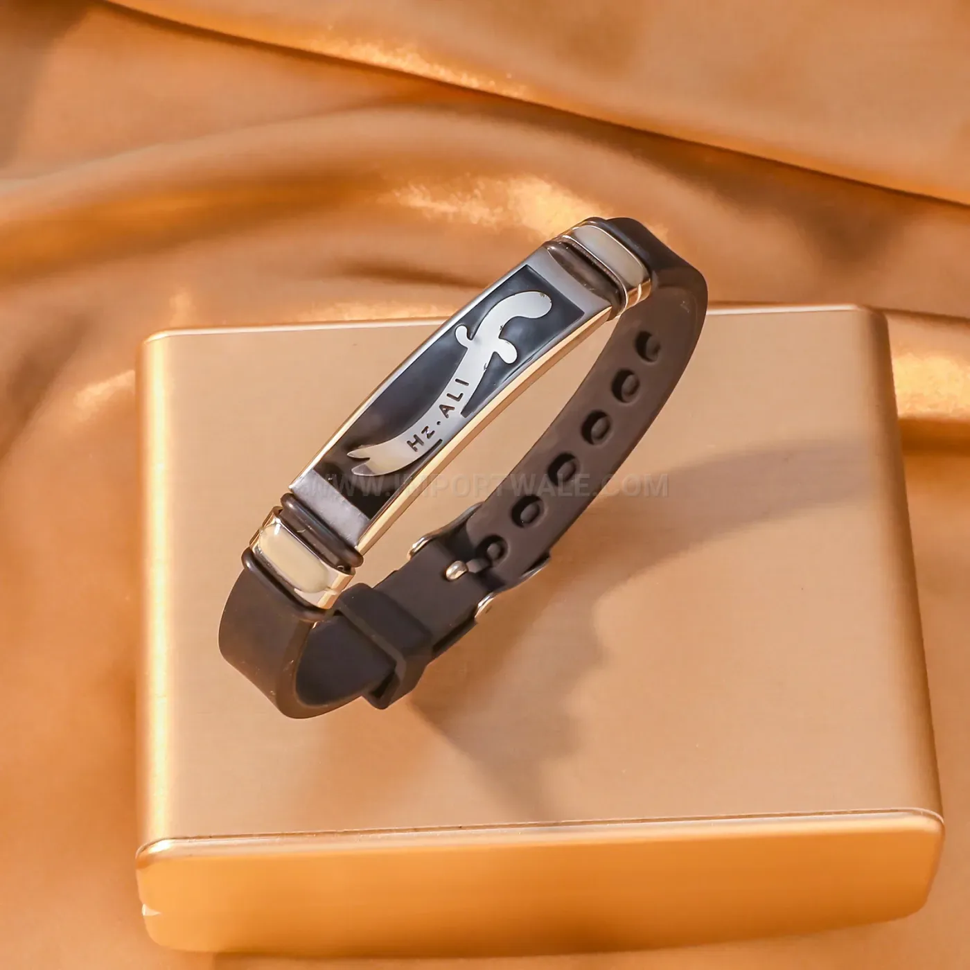 Stainless Steel and Silicone Zulfiqar Sword Mesh Bracelet