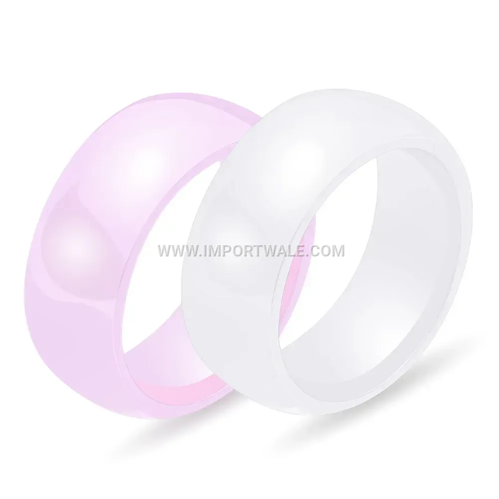 Smooth Polished High-Gloss Ceramic Band Ring
