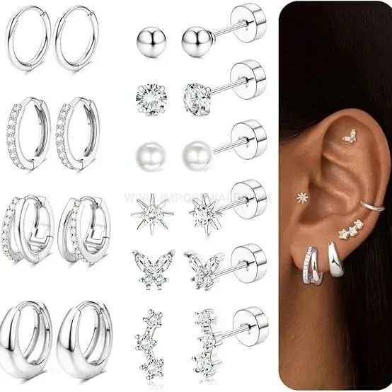 Stylish Gold Plated Brass Green Zirconia Studs with Stainless Steel Pin
