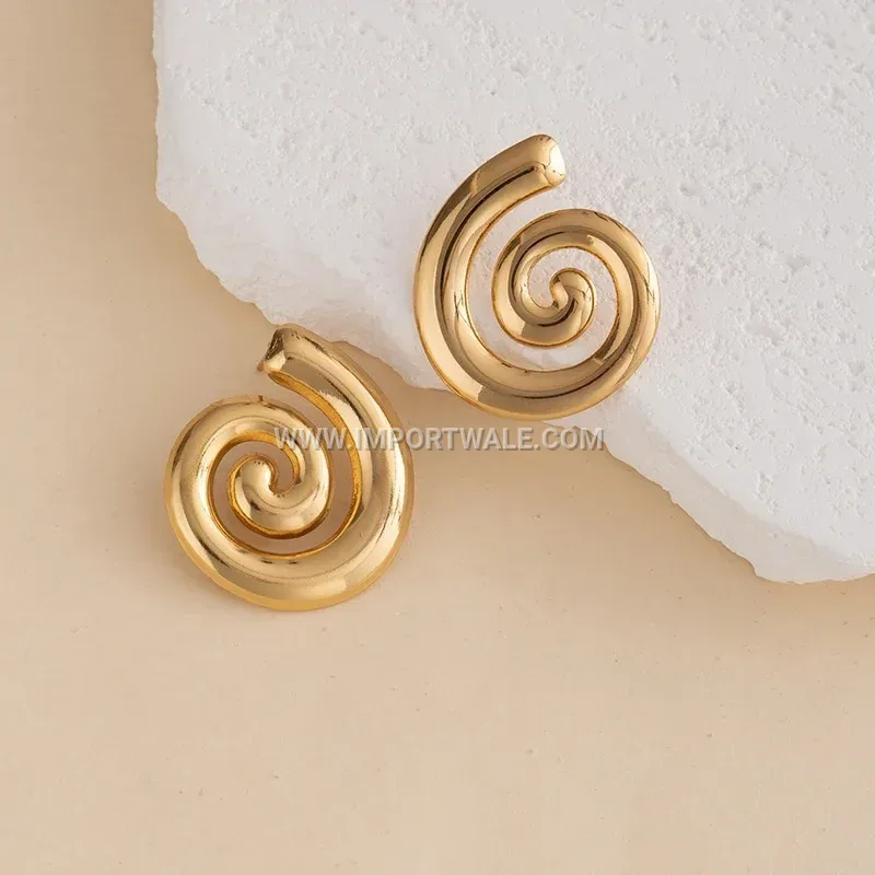 18K Gold Plated Stainless Steel Geometric Diamond Stud Earrings